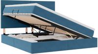 vidaXL - LED - opbergbed - met - matras - Donkerblauw - 160 - x - 200 - cm - Fluweel