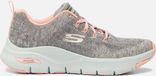 Skechers Arch Fit Comfy Wave Dames Sneakers - Grijs/Roze - Maat 40