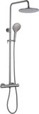 Fortifura Calvi opbouw regendoucheset – Ø25 cm hoofddouche – 1-stands ronde handdouche – gunmetal geborsteld