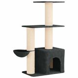 vidaXL Kattentoren met sisal krabpalen Donkergrijs 133 cm