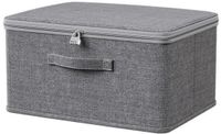 GelldG Boîte de rangement - Boîte de rangement en tissu - Gris - Coton - 30x20x14 cm