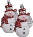 Decoris Boules de neige de Noël - 4 pièces - 8 cm - Plastique - Rouge