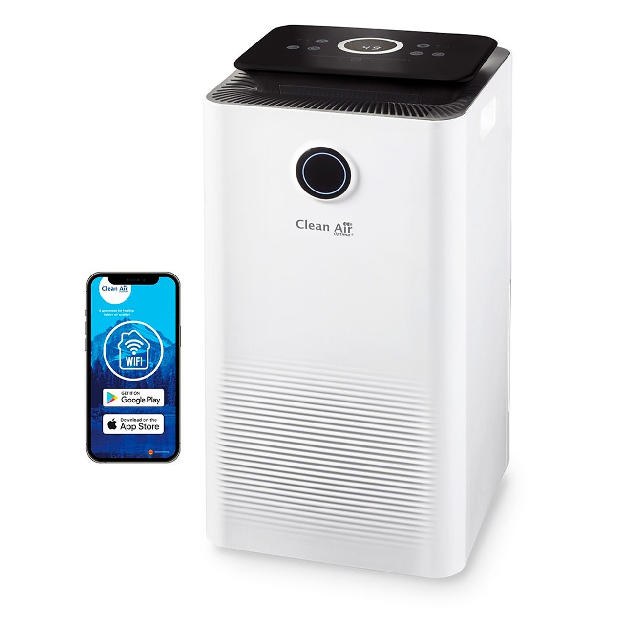 Clean Air Optima CA-704 Smart 2-in-1 Luchtontvochtiger en Luchtreiniger - 10 liter/dag - 5 voudige filtertechnologie - Ultrastille werking - Wit/Zwart