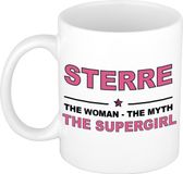 Bellatio Decorations Naam cadeau Sterre - The woman, The myth the supergirl koffie mok / beker 300 ml - naam/namen mokken - Cadeau voor o.a verjaardag/ moederdag/ pensioen/ geslaagd/ bedankt