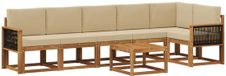 vidaXL - Hoek loungeset - 6 zitplekken - Polyester - Naturel et beige