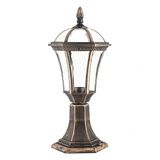 Buitenwandlamp Comino 1 x e27 oud goud, IP44 van polycarbonaat, afmetingen: 47,6 x 17,6 x 17,6 cm.