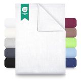 GREEN MARK Textilien vlaklaken 100% katoen – Klassiek laken zonder elastiek, zacht voor de huid, makkelijk te onderhouden, wasbaar op hoge temperatuur - Wit - 180x275 cm