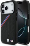 BMW Backcase hoesje geschikt voor iPhone 17 Pro - Effen Zwart - Kunstleer