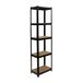 Relaxdays zwaar belastbaar kelderrek, 5 planken, steekmontage, 180x50x30 cm, zwart/bruin