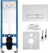 Rea - Cadre d'encastrement pour WC Slim 024n avec plaque de commande HD Chrome
