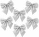 Mica Decorations ornements de Noël nœuds - 6 pièces - argent - 10 x 12 cm