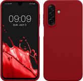 kwmobile telefoonhoesje geschikt voor Samsung Galaxy A17 4G / 5G - Hoesje met siliconen coating - Smartphone case in rabarber rood