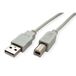 Standard USB 2.0 Kabel, type A-B, wit, 0,8 m