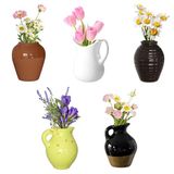 Leuke keramische vaas koelkastmagneten, grappige mini-plantenmagneten, kleine 3D-plantenvaas voor koelkast, decoratie, keuken, kluis, keuken, kantoor (5 stuks)