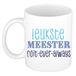 Bellatio Decorations Cadeau koffie/thee mok voor Meester - blauw - de leukste Meester - keramiek - 300 ml