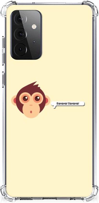 Telefoon Hoesje Samsung Galaxy A72 4G/5G - Backcase Siliconen Hoesje met transparante rand Aap - B2Ctelecom