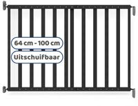 Noma Houten Uitschuifbaar Traphek - Zwart - 64-100cm