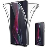 Phonillico® Case voor Samsung Galaxy A50 - Transparante volledige siliconen TPU Gel Case Cover Twee in elkaar grijpende voor- en achterkant