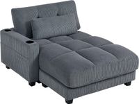 HOMCOM Slaapbank Polyester, meerlaagse plaat 147L x 114B x 86H cm Donkergrijs