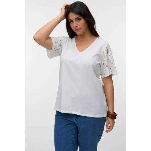 VERO MODA CURVE top broderie ecru