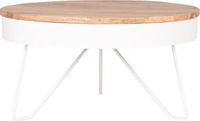 LABEL51 Saran Salontafel - Wit - Metaal - 80 cm - Rond