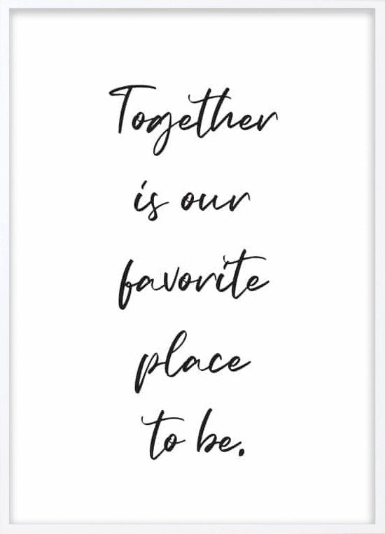 Posterdeco Poster Met Witte Lijst - Together - Hout - Rechthoek - 21 x 30 cm