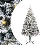 vidaXL Kunstkerstboom Wit 180 cm PVC en Staal en Kunststof