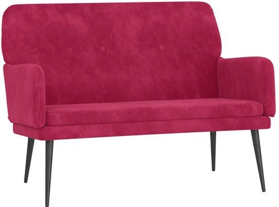 vidaXL Bankje 108x79x79 cm fluweel wijnrood