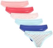 sloggi Dames string 6 pack GO Crush roze / blauw Gestreept Katoen/Elastaan XL