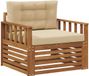 vidaXL Buitensofa Massief Acacia Hout en Polyester Natuurlijk en Beige