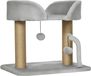 StarTech Kartonnen kraboom voor kleine katten - Kattenboom met 4 niveaus - Met holte - Ophangende ballen - Sisalstammen - Afmetingen 48x38x42 cm - Lichtgrijs