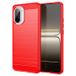 OnePlus Coque OnePlus Ace 5 Racing/Nord CE5 en TPU Brossé - Fibre de Carbone - Rouge