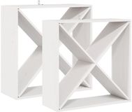 vidaXL Wijnrek - Wit - 62 x 25 x 62 cm - Massief grenenhout
