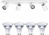 Philips LED Philips Kosipo Opbouwspot (Wit) - Warmwit Licht - Plafondspot met 4 Lichtpunten - GU10 - SceneSwitch