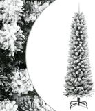 vidaXL Kunstkerstboom met sneeuw smal 240 cm PVC en PE