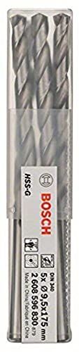 Bosch Professional HSS-G Metal Drill Bit - 9.5mm - 5 Pack