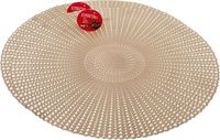 Gerimport Sets de table - ronds - D40 cm - doré - 2x pièces - plastique