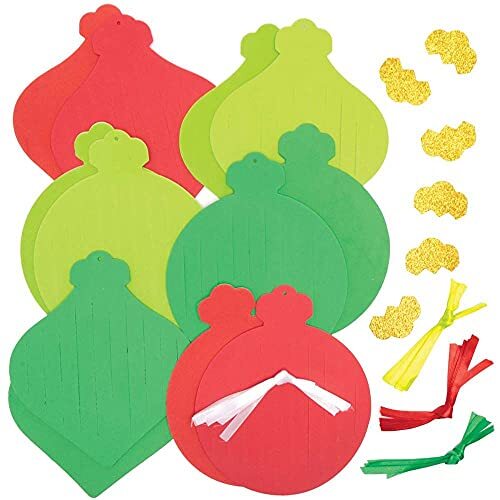 Baker Ross FE912Kerstbal weef decoratie set - pak van 6, Introducerend naaien voor beginners en kinderen. Ideaal kerst knutsel project voor kinderen