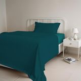 Italian Bed Linen Natural Color beddengoedset, 100% katoen, benzine groen/fles groen, kleine dubbele verpakking