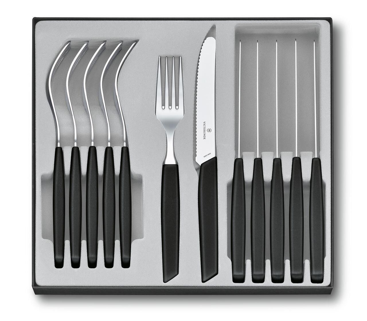 Victorinox Swiss Modern - Bestekset - 12-delig - Zwart