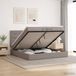 vidaXL Ottoman Bed with Mattress and Headboard Taupe 200 x 200 cm Fabric