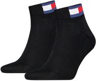 Tommy Hilfiger Unisexe Tommy Jeans Chaussettes mi-mollet Drapeau Logo Noir