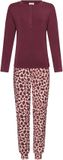 Pastunette Premium - Satin Wild Pyjama Dames Modal Bordeaux/Creme Maat 42