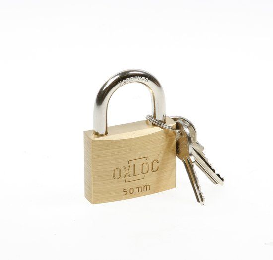 Oxloc Hangslot cilinder messing 50mm gls 5001