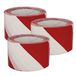 AMIG Afzetlint - 3x - rood/wit - 70 mm x 200 m - polyethyleen - markeerlint - afzettape