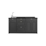 Vicco Keukenblok Fame-Line, Anthrazit-Gold Landhaus, 150 cm zonder werkblad