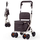 Mobiclinic Coliseo Rollator - 4 wielen - Inklapbaar - Zwart