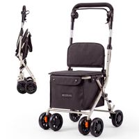 Mobiclinic Coliseo Boodschappentrolley Rollator - 4 wielen - Inklapbaar - Zwart