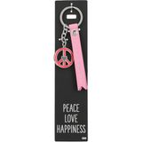 Depesche sleutelhanger Peace Love Happiness multicolor cadeau.
