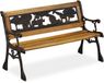 Merkloos Relaxdays Tuinbank Afrika - Kinderen - Hout & Gietijzer - Bruin/Zwart - 83 cm Breed